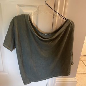 Earthbound Plus Size Women’s Crop Top One Shoulder Green XXL Top